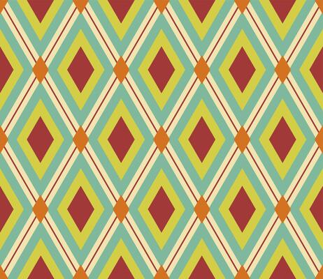Abstract diamonds retro colorful seamless pattern