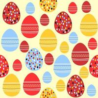 Seamless pattern with painted Easter eggs vector