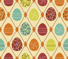 Easter Eggs retro seamless pattern vector