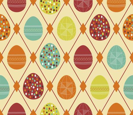 Easter Eggs retro seamless pattern