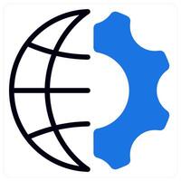 global engineering icon concept in blue vector
