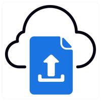 file upload icon concept in blue vector
