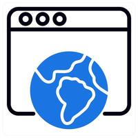 internet browsing icon in blue vector