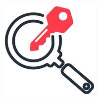 search keyword icon concept in red vector