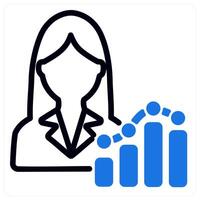 employee report and chart in blue duo line vector