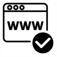 domain registration icon concept in black vector