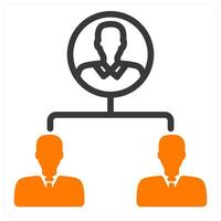 business hierarchy and organization in orange duo line vector