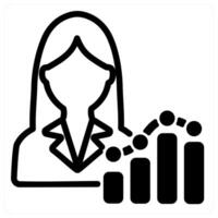 employee report and chart in black duo line vector