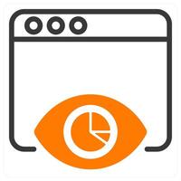 impression report icon concept in orange vector