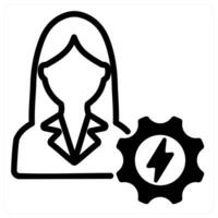efficient person and smart management in black duo line vector