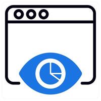 impression report icon concept in blue vector