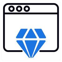 website reputation icon concept in blue vector