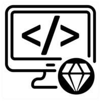 clean code icon concept in black vector