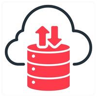 cloud storage icon concept in red vector