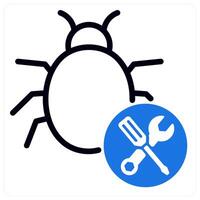 bug fixing icon concept in blue vector
