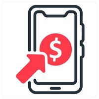 pay per click icon concept in red vector