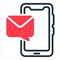 mobile message icon concept in red vector