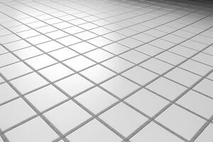 A white tile floor with a black background photo