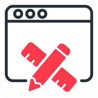 web design icon concept in red vector