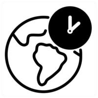 global time zone icon concept in black vector