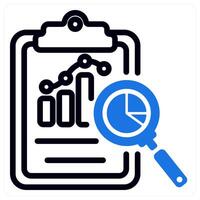seo report icon concept in blue vector