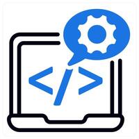software development icon concept in blue color vector