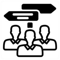 team decision and choice in black duo line vector