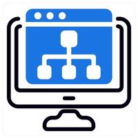 web hierarchy icon concept in blue vector