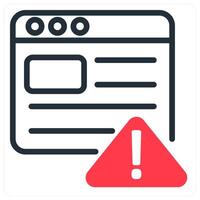 seo warning icon concept in red vector