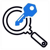 search keyword icon concept in blue vector