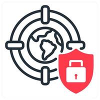 protect target network icon concept in red vector