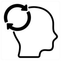 mind reload and refresh in black duo line vector