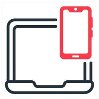 responsive design icon concept in red vector