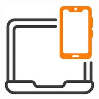 responsive design icon concept in orange vector