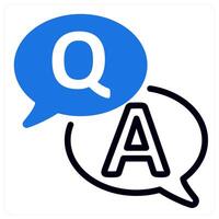 question and answer in blue duo line vector