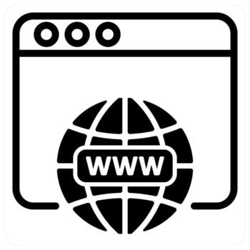 web domain icon concept in black vector