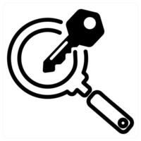 search keyword icon concept in black vector