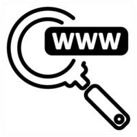 search domain icon concept in black vector