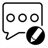 edit comment icon concept in black vector