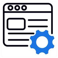 content settings icon concept in blue vector