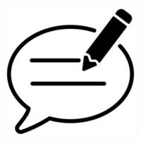 feedback writing icon concept in black vector