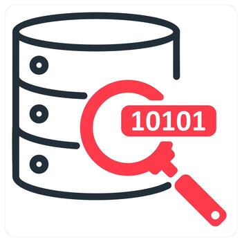 find data icon concept in red vector