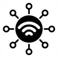 wireless network icon concept in black vector