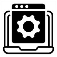 website development icon in black vector