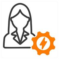 efficient person and smart management in orange duo line vector