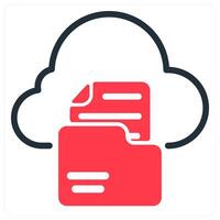 file storage icon concept in red vector