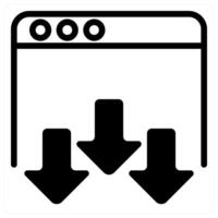 landing page icon concept in black vector