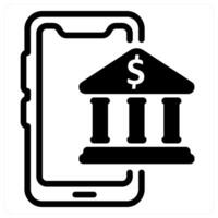 online banking icon concept in black vector