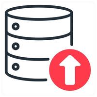 data upload icon concept in red vector