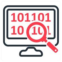 data search icon concept in red vector